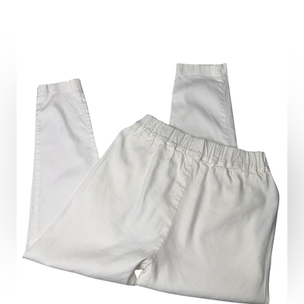 Jarbo Linen-Blend Pull-On Pants – White Slim Straight Leg, Minimalist Luxe - Picture 4 of 5